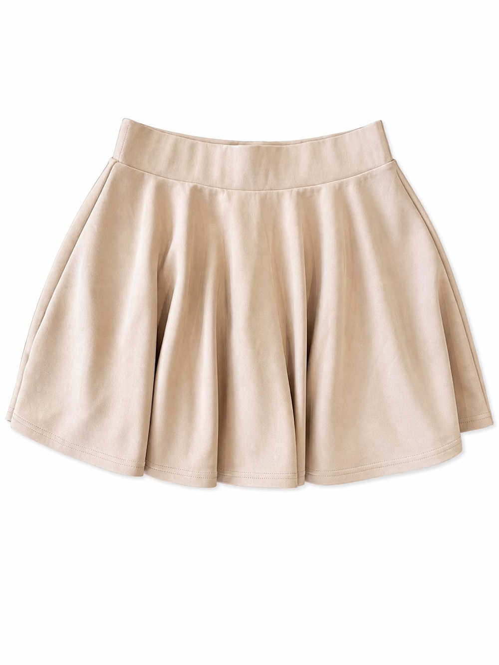 Beige Flared Women's Skirt - Casual Chic